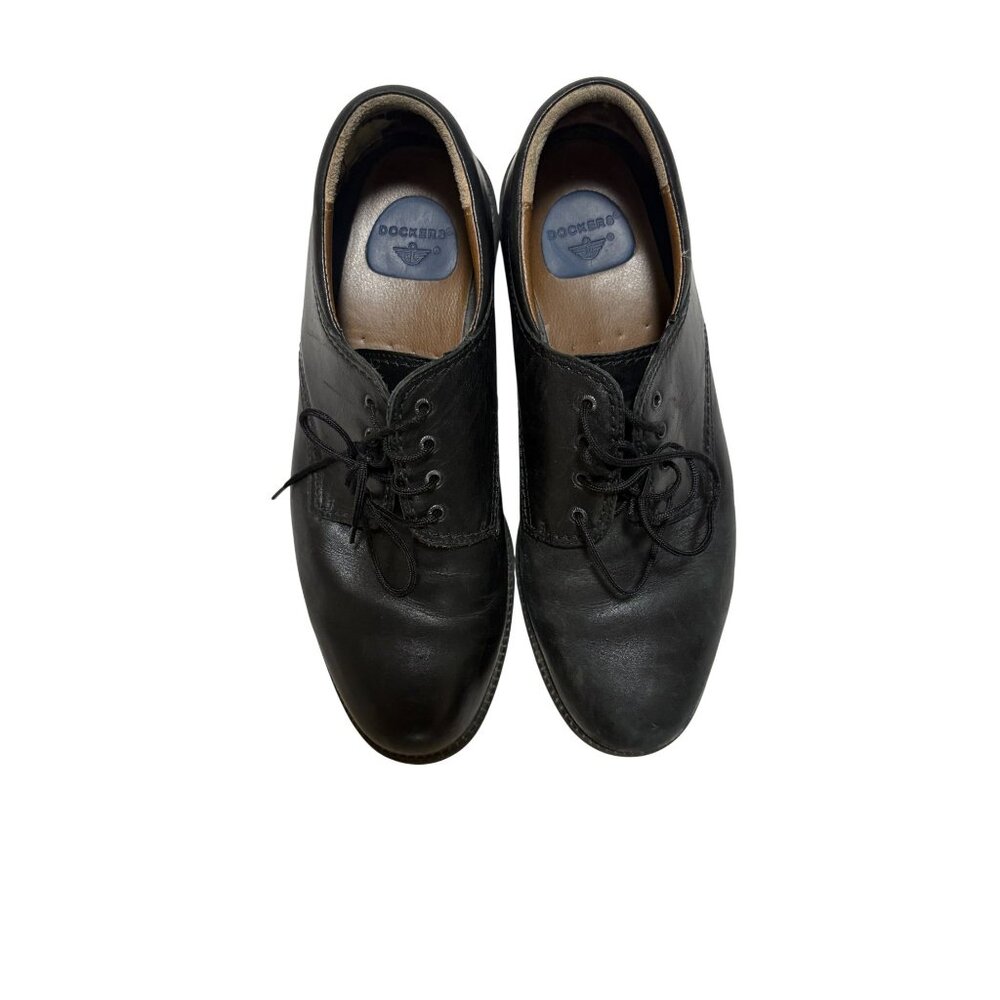 Dockers Mens Black Leather Lace-Up Loafers Size 12M